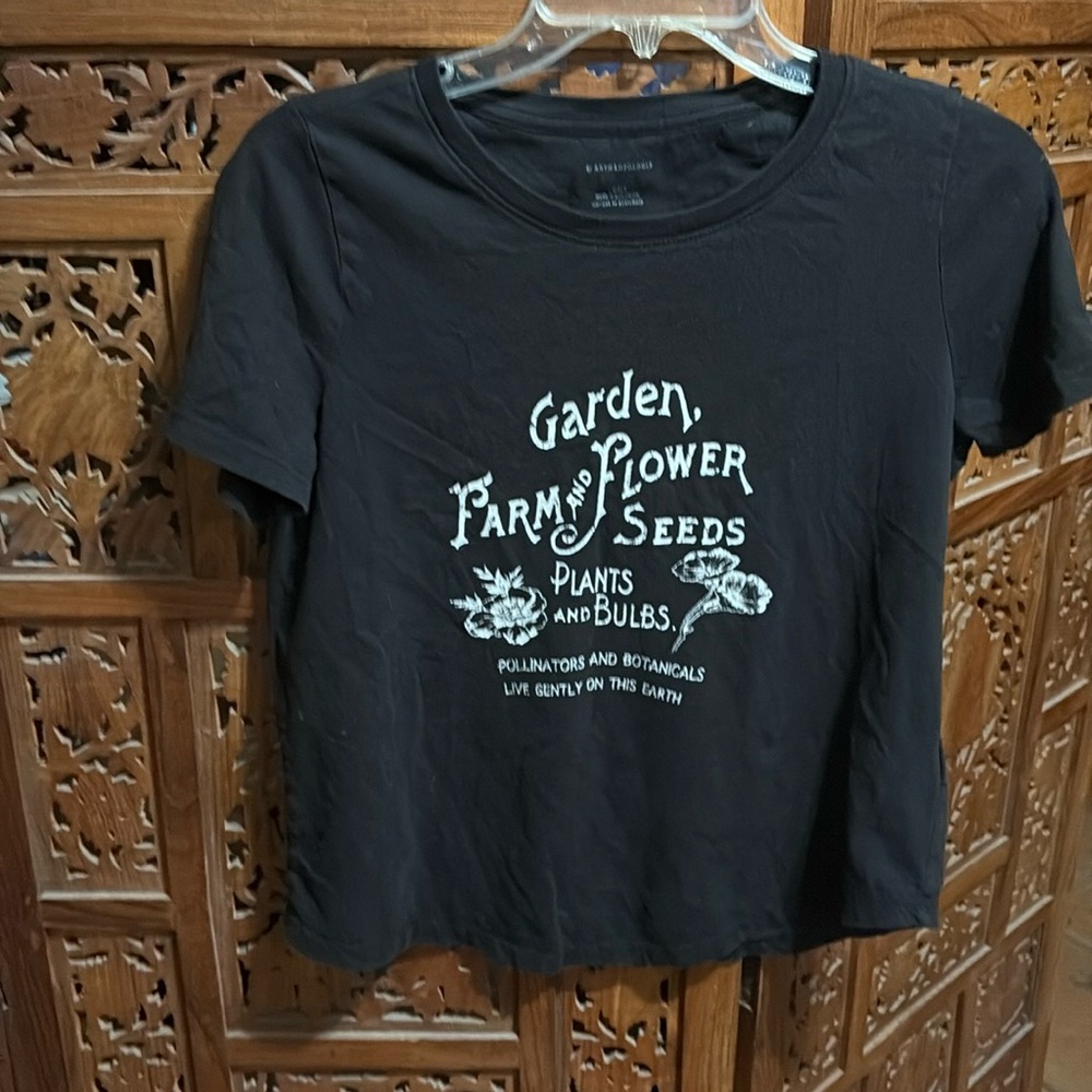 Anthropologie Garden Graphic Cotton Short Sleeve Tee